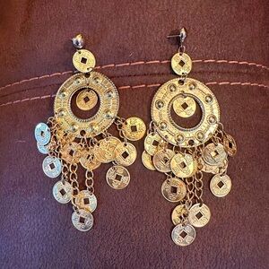 Vintage Gold (color) Coin Dangle Earrings